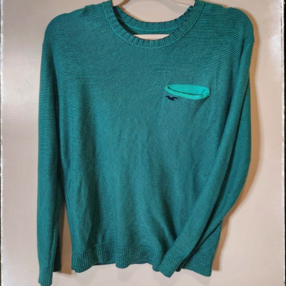 Hollister Green Striped Sweater (Medium)